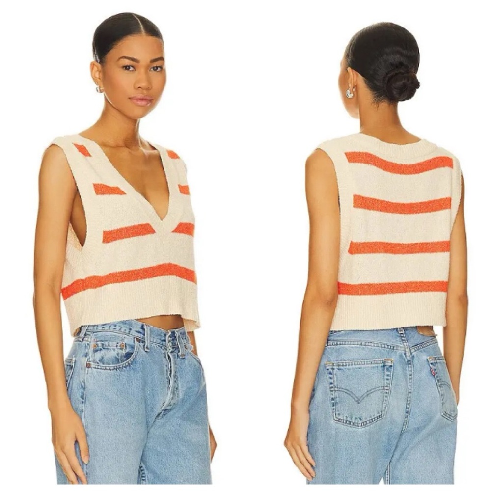 🔸NWT🔸Free People Santa Monica Vest in Prosecco Pollen Combo